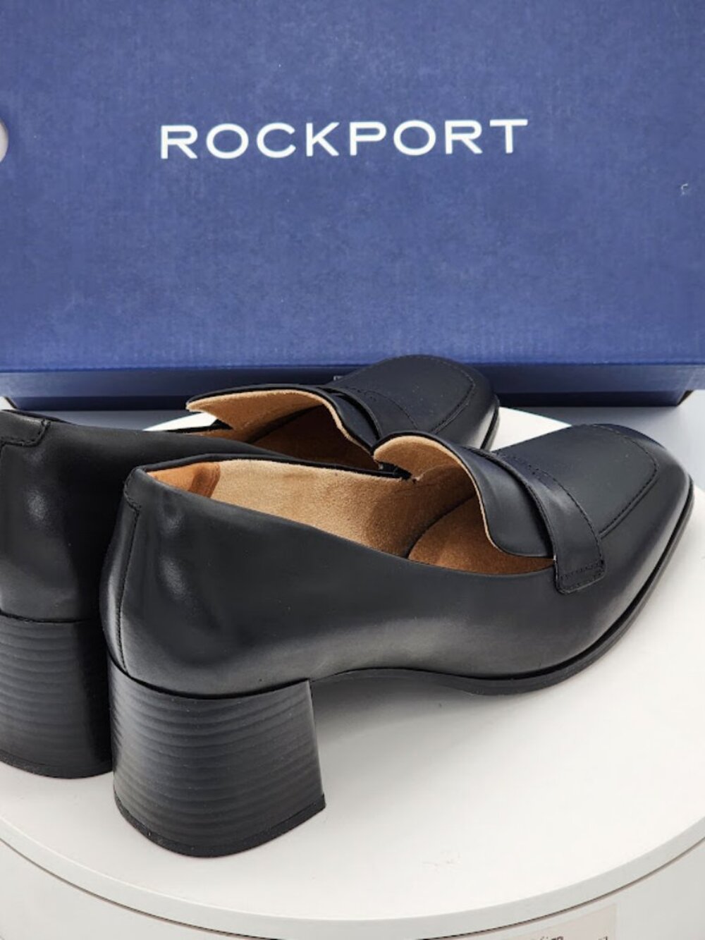 Rockport Violetta Black Penny Loafer Block Heel Pumps Women’s Size 9.5 - Picture 3 of 9